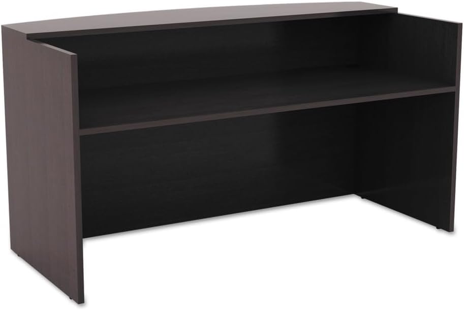 Alera ALE Valencia Series Reception Desk w/Counter,71w x 35 1/2d x 42 1/2h, Espresso