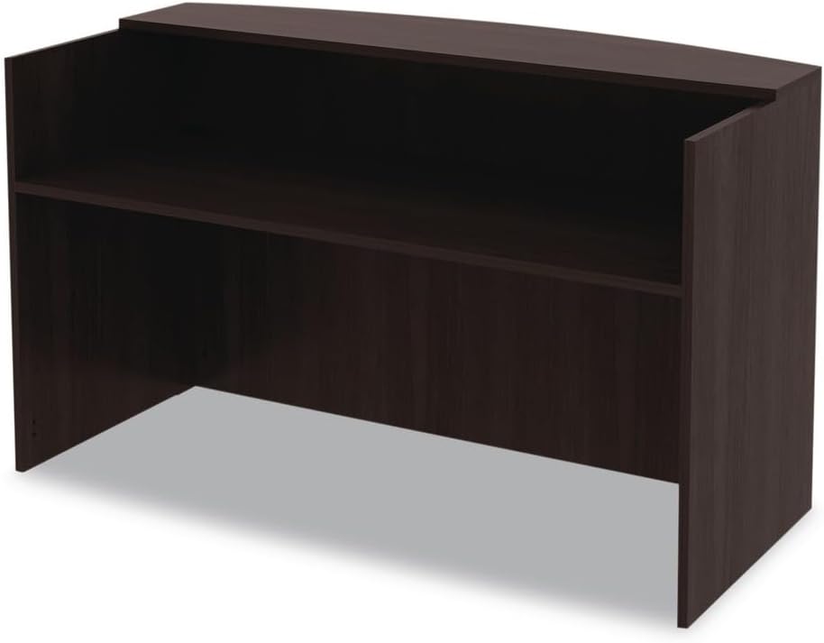 Alera ALE Valencia Series Reception Desk w/Counter,71w x 35 1/2d x 42 1/2h, Espresso
