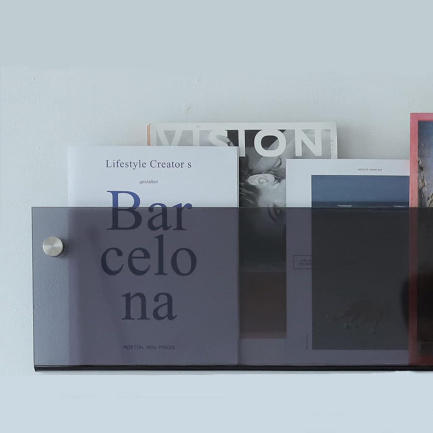 ROYALITA 2-Pack Acrylic Magazine Holder Brochure Holder, 24" Record Holder Magazine Rack, Fashion Hanging Bookshelf Literature Storage Rack for Waiting Room, Living Room, Office, Clear 24 Inch