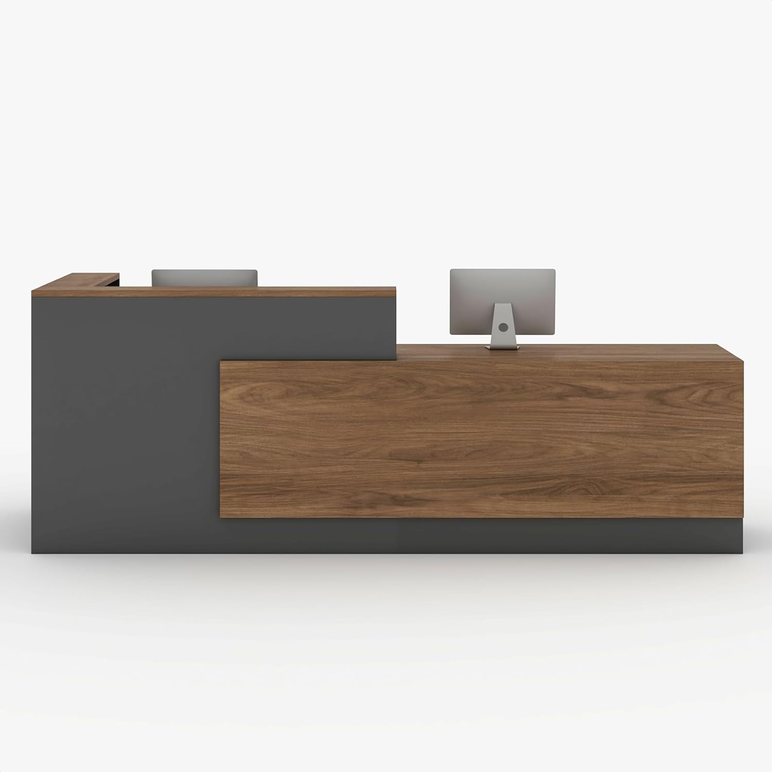 L-Shaped Reception Desk with Counter and Lockable Drawers and Storage,Modern Front Desk Reception Counter for Checkout, Lobby, Beauty Salon