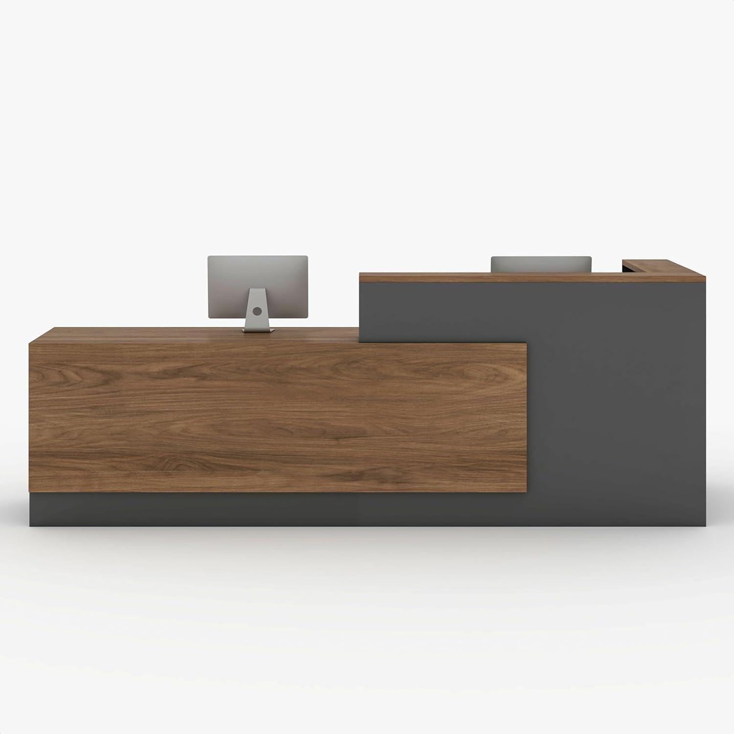 L-Shaped Reception Desk with Counter and Lockable Drawers and Storage,Modern Front Desk Reception Counter for Checkout, Lobby, Beauty Salon