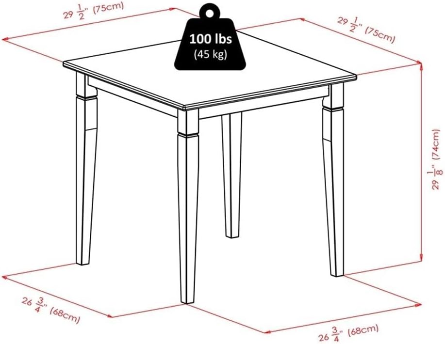 Winsome Kingsgate Dining Table, for Dinner Room, 29", Walnut