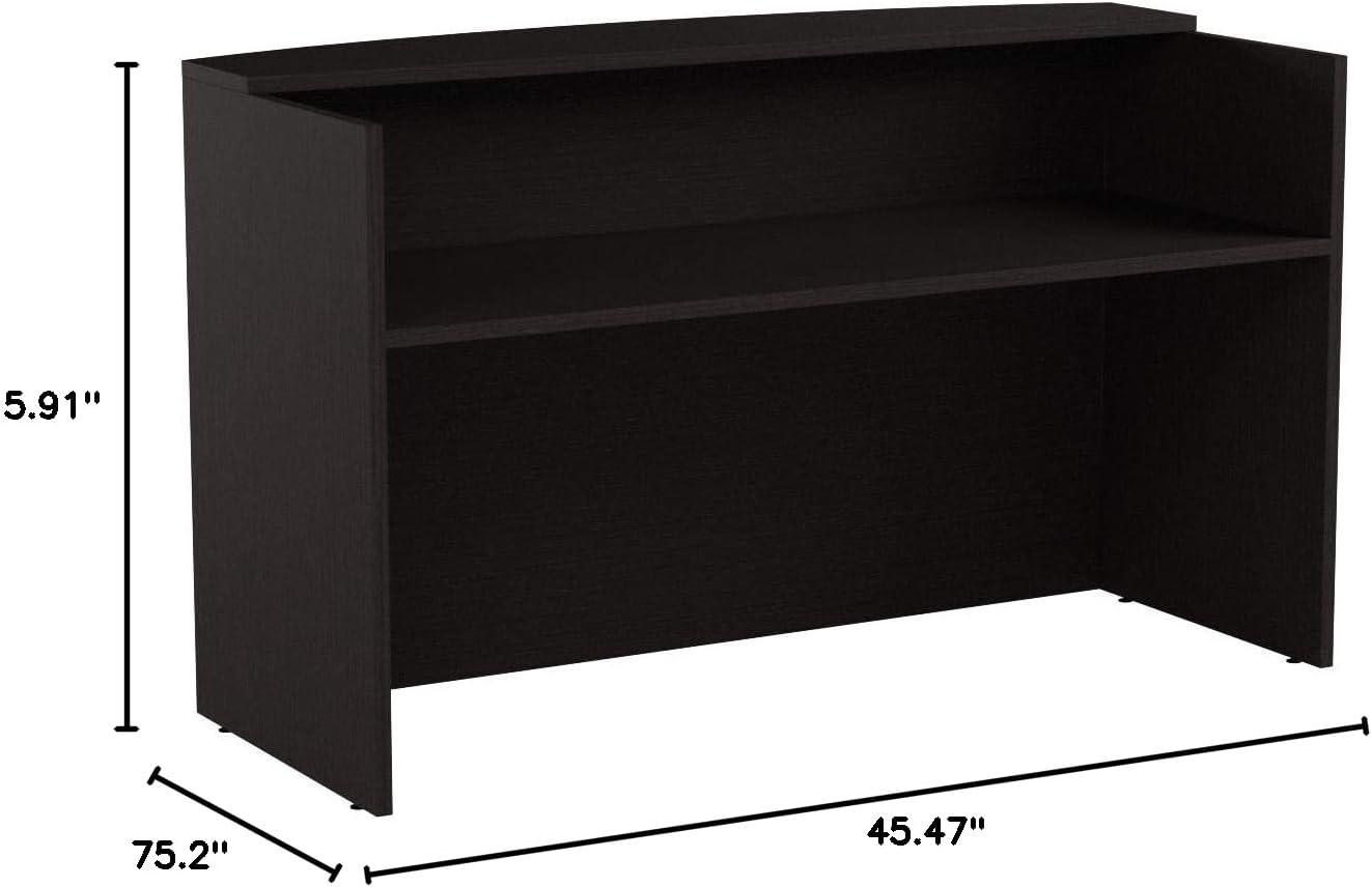 Alera ALE Valencia Series Reception Desk w/Counter,71w x 35 1/2d x 42 1/2h, Espresso