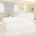 Reception Desk with Counter，Modern Front Desk Reception Counter for Checkout, Lobby, Beauty Salon (Right high)