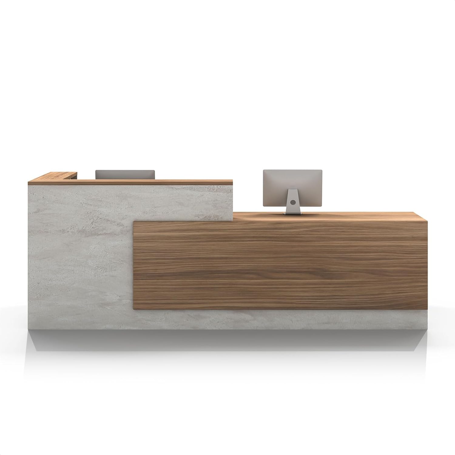 L-Shaped Reception Desk with Counter and Lockable Drawers and Storage,Modern Front Desk Reception Counter for Checkout, Lobby, Beauty Salon