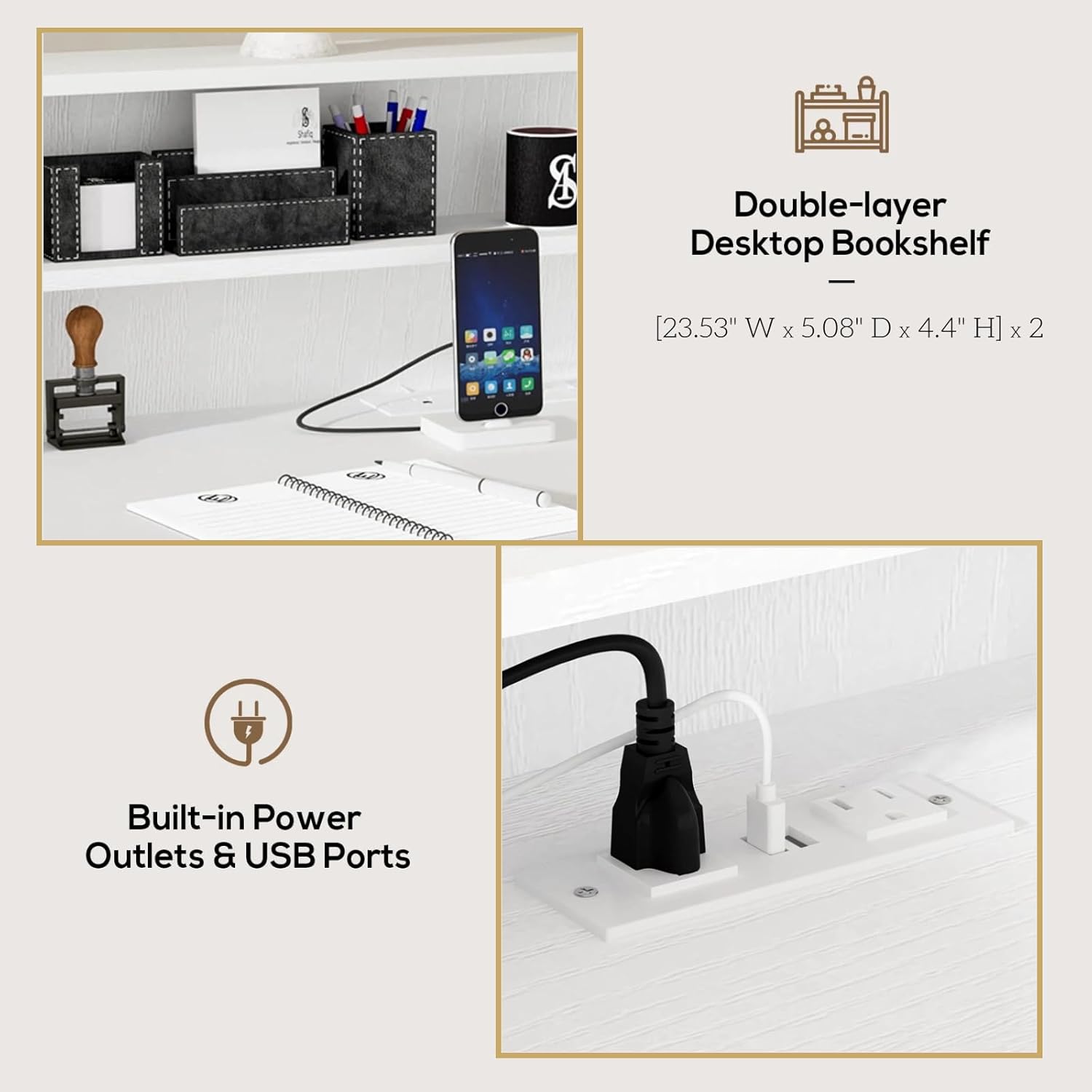 TUSY Reception Desk with Counter - Modern Front Desk with Adjustable LED Lighting, Small Reception Room Table with Storage Drawer, Checkout Counter for Salon, Lobby (47.2" W x 18.9" D x 39.4" H)