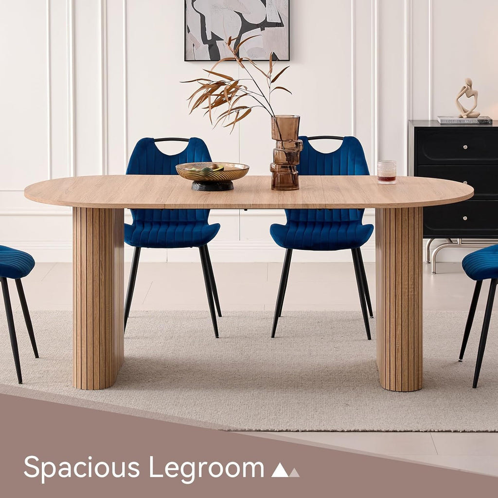 70.8" Oval Dining Table for 4 6 Person, Modern Farmhouse Kitchen Dinner Table for Breakfast Dining Receiption Room (Only Table), Natural