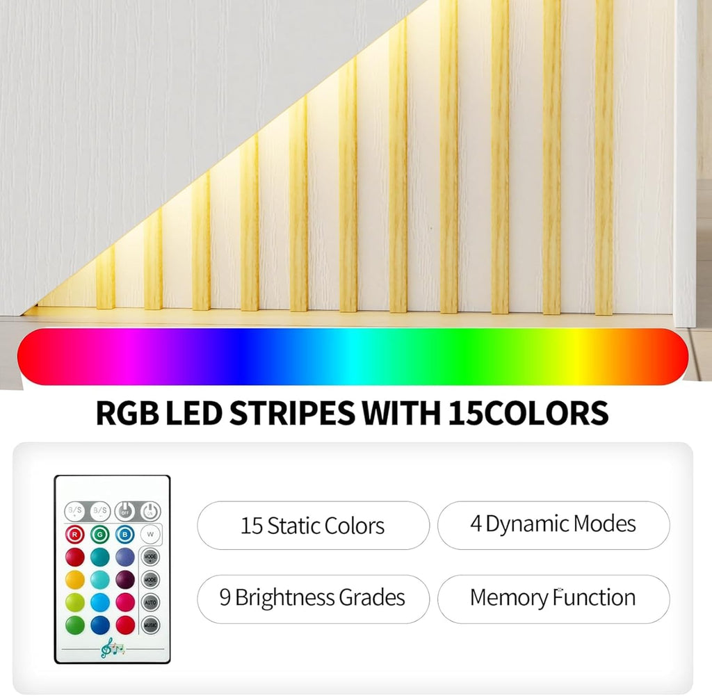 TUSY Reception Desk with Counter - Modern Front Desk with Adjustable LED Lighting, Small Reception Room Table with Storage Drawer, Checkout Counter for Salon, Lobby (47.2" W x 18.9" D x 39.4" H)