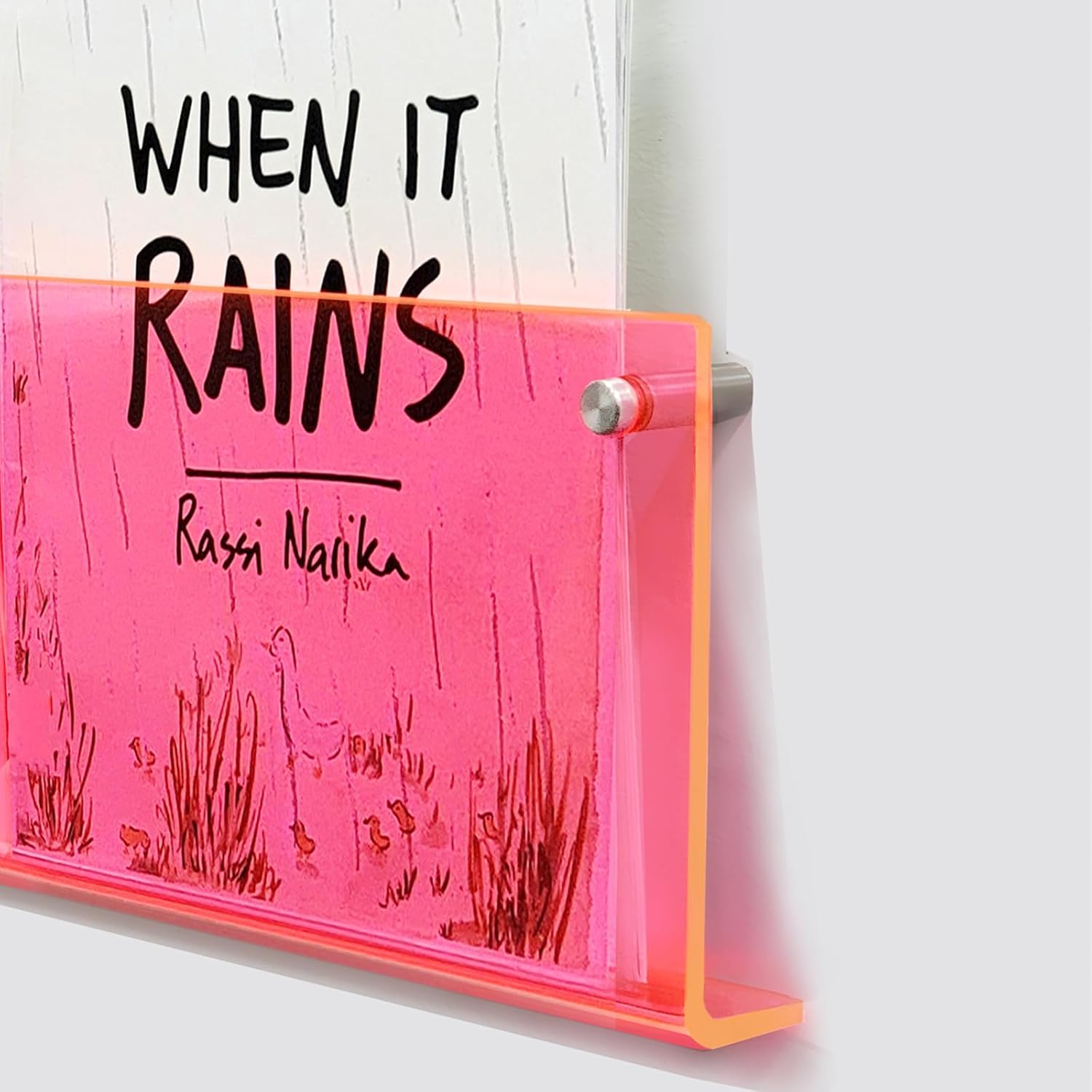 ROYALITA 2-Pack Acrylic Magazine Holder Brochure Holder, 24" Record Holder Magazine Rack, Fashion Hanging Bookshelf Literature Storage Rack for Waiting Room, Living Room, Office, Clear 24 Inch